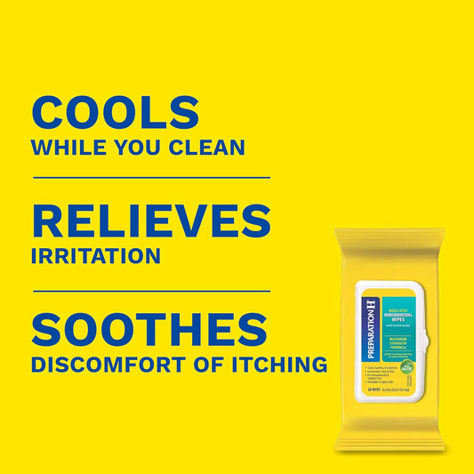 Preparation H Hemorrhoid Flushable Wipes With Witch Hazel For Skin Irritation Relief - 48 Count
