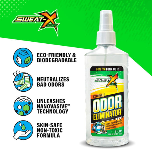 Extreme Odor Spray - Multipurpose No-Wash Deodorizer - Ideal for Shoes and Gym Clothing - Original Smell (8 Fl Oz) - 6 Pack