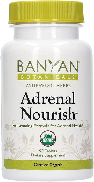 Banyan Botanicals Adrenal Nourish – Adrenal Supplement with Organic Ashwagandha, Gokshura, and Guduchi – Adaptogenic Support for Stress Relief* – 90 Tablets – Non-GMO, Sustainably Sourced, Vegan