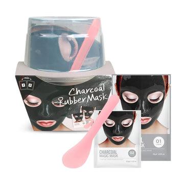 Lindsay Luxury Magic Modeling Cup Pack | Organic Gel Face Mask Skincare | Hydrating & Deep Pore Cleansing Mask | Modeling Pack Facial Mask | Korean Skin Care Mask (Charcoal, 5.18 Fl. Oz)