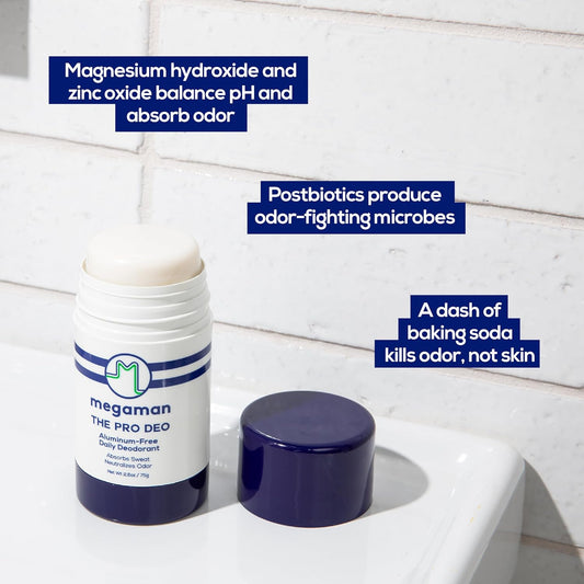 Megaman Pro Deo | Aluminum-Free Deodorant | Long-Lasting Citrus Woods Scent | 2.6 Oz