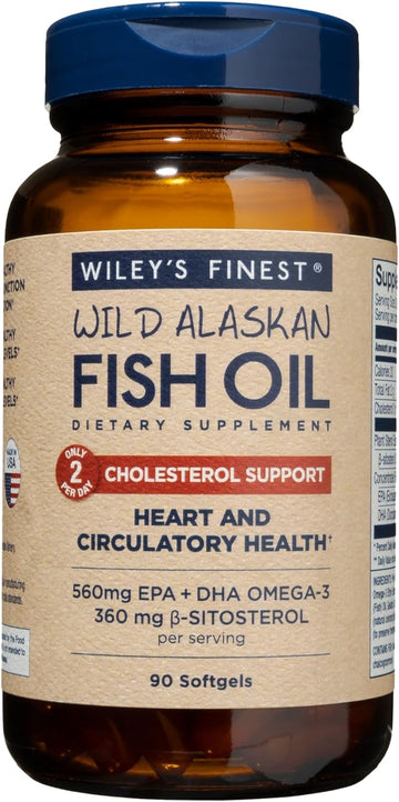 Wiley's Finest Wild Alaskan Fish Oil Cholesterol Support - Heart Healt