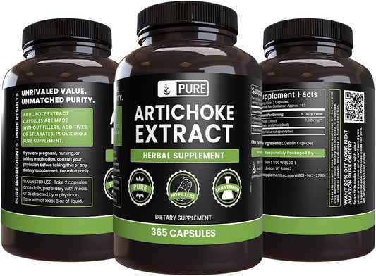 Pure Original Ingredients Artichoke Extract (365 Capsules) No Magnesium Or Rice Fillers, Always Pure, Lab Verified