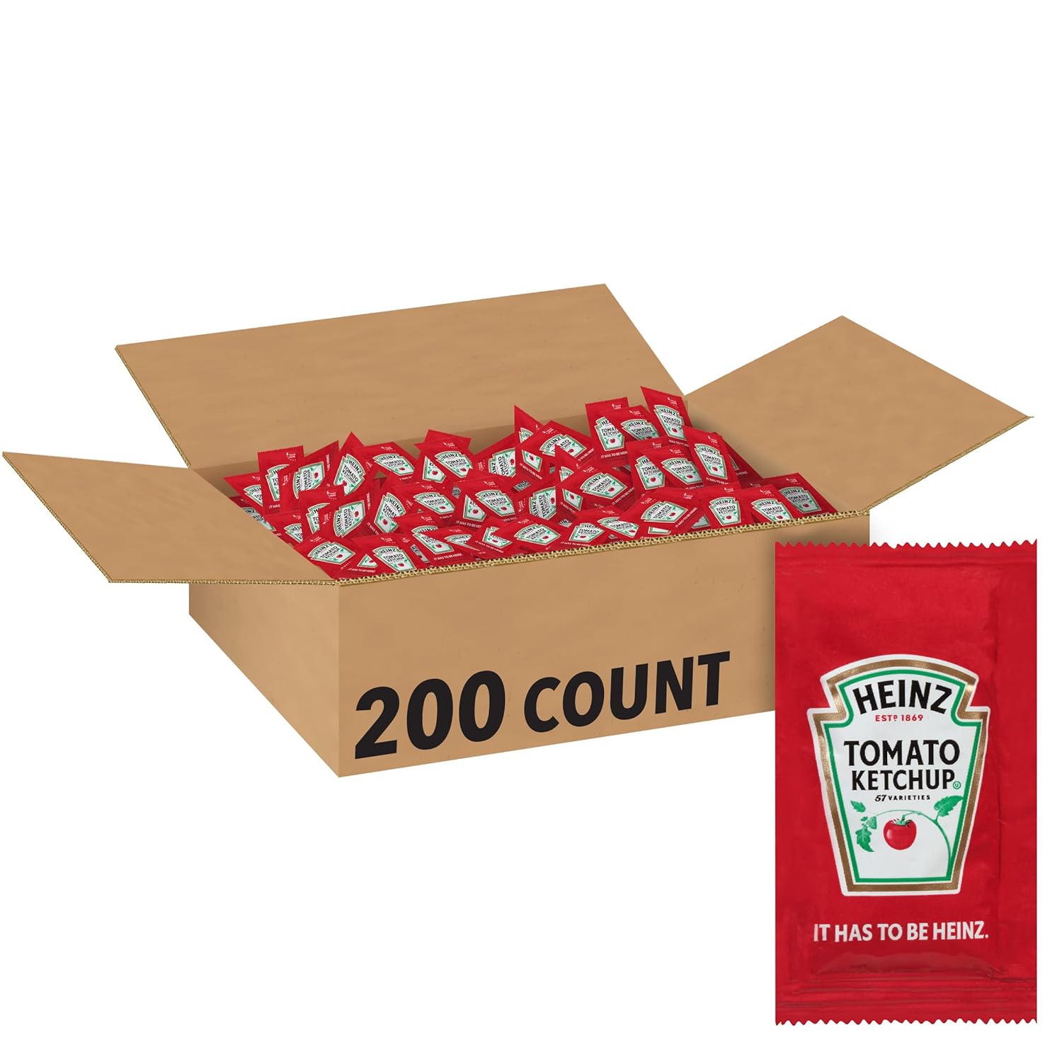 Heinz Ketchup Single Serve Packet (0.3 Oz Packets, Pack Of 200)