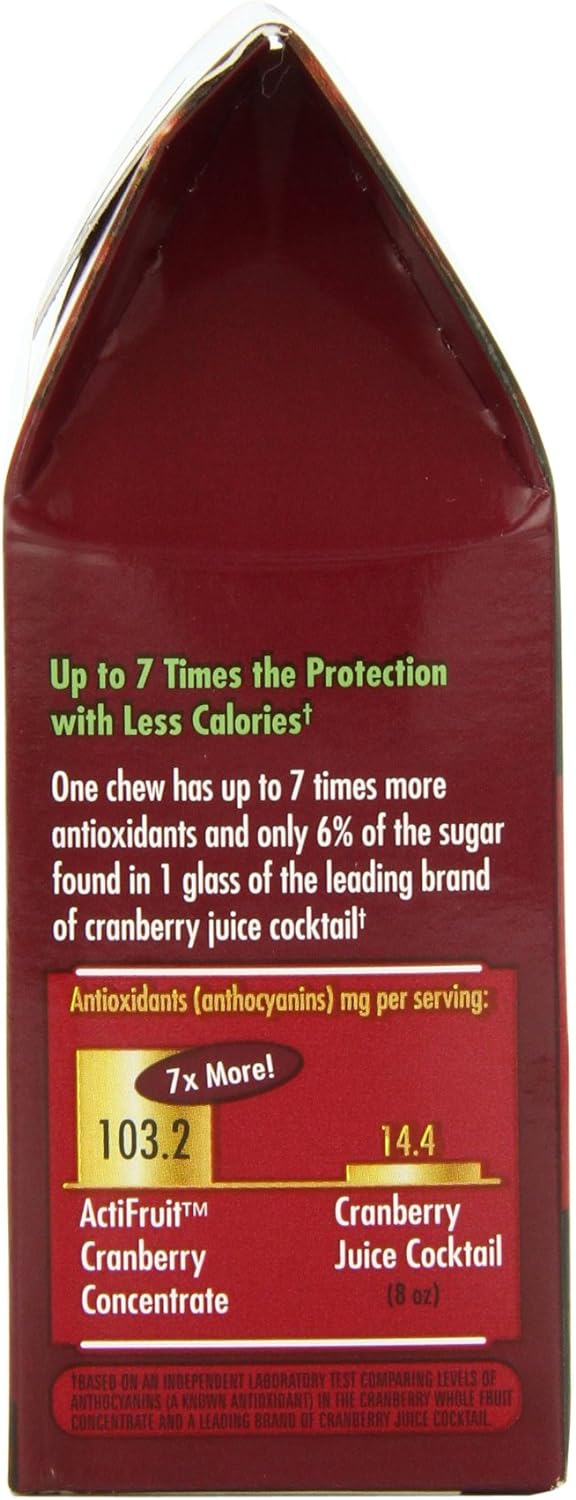 Enzymatic Therapy Actifruit Cranberry Supplement With Cran-max, 500 mg, 20 Soft Chews, Boxes (Pack of 2)