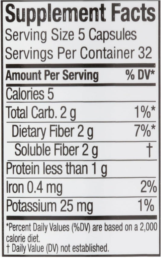 Rite Aid Psyllium Fiber Capsules, 160 Count, Psyllium Fiber Supplement, | Constipation Relief | 100% Natural Psyllium Husk Fiber | Helps Restore Regularity | Promotes Digestive Health