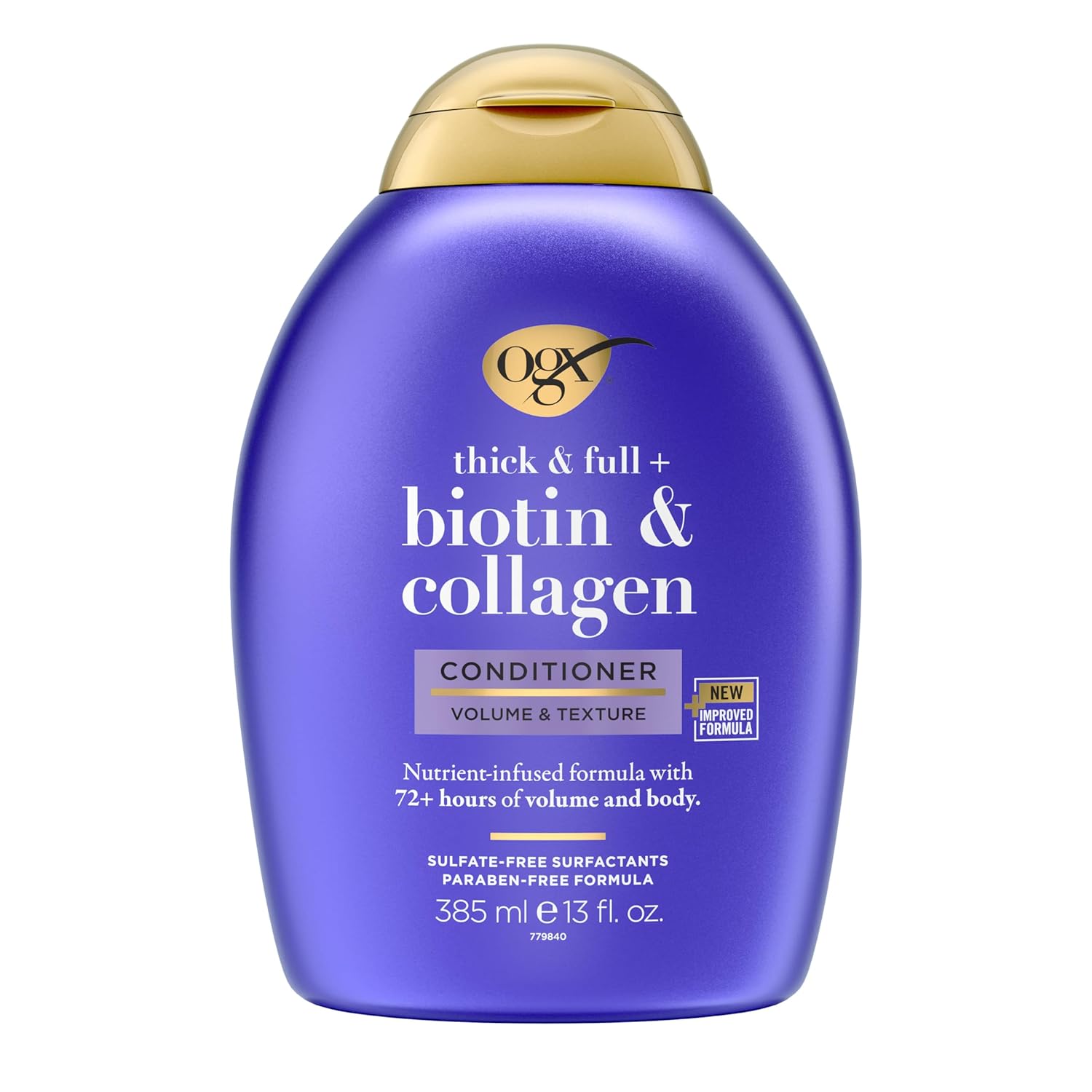 Ogx Thick & Full + Biotin & Collagen Volumizing Conditioner For Hair With Vitamin B7 & Hydrolyzed Wheat Protein, Paraben-Free, Sulfate-Free Surfactants, 13 Fl Oz