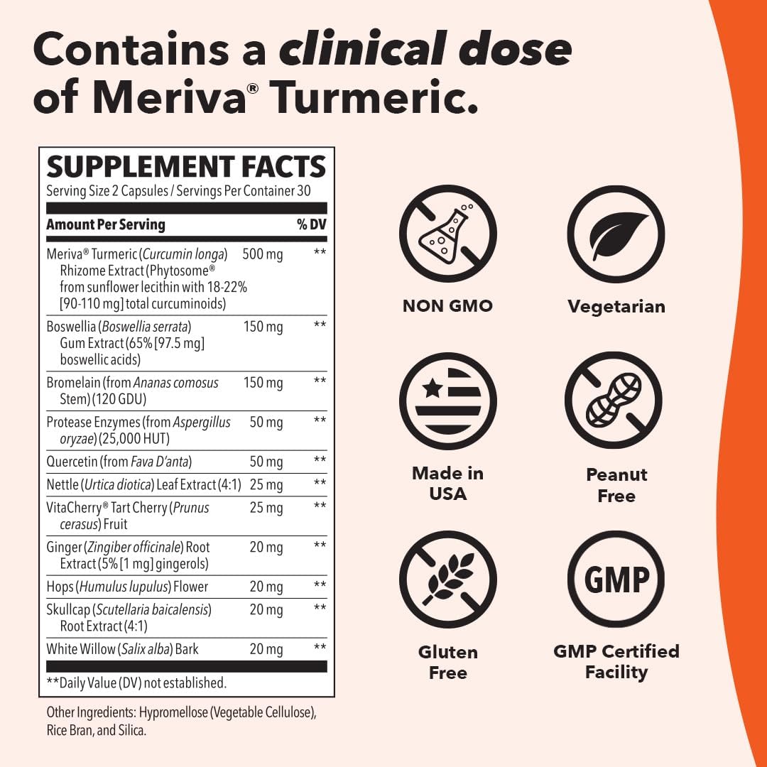 Inflamma-X - Inflammation Support Supplement - Turmeric Boswellia & Bromelain - Soothes Aches & Chronic Discomfort - Reduces Swelling & Inflammatory Compounds - 60 Capsules : Health & Household
