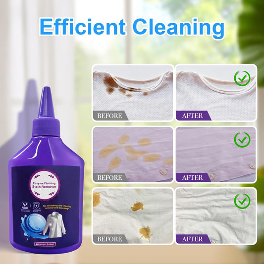 New Laundry Stain Remover,240ml Clothes Oil Stain Remover,Stubborn Stains Cleaner,Enzyme Cleaner,Laundry Detergent,Active Enzyme Laundry Stain Remover,Stain Remover for Clothes Laundry