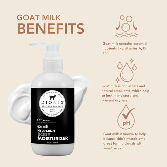 Dionis Goat Milk Hydrating Skincare Cream, Rich & Creamy Daily Moisturizing Milk & Honey Scented Body Lotion For Dry Skin, Made In The Usa, Cruelty-Free & Paraben-Free, 8.5 Oz Bottle