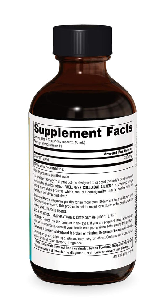 Source Naturals Wellness Colloidal Silver 30 Ppm, Supports Physical Well Being* - 4 Fluid Oz