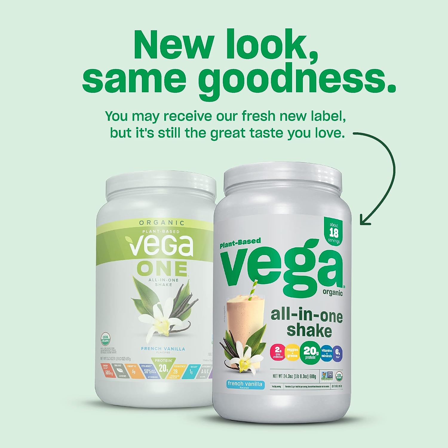 Vega Organic All-in-One Vegan Protein Powder, Plain Unsweetened - Supe