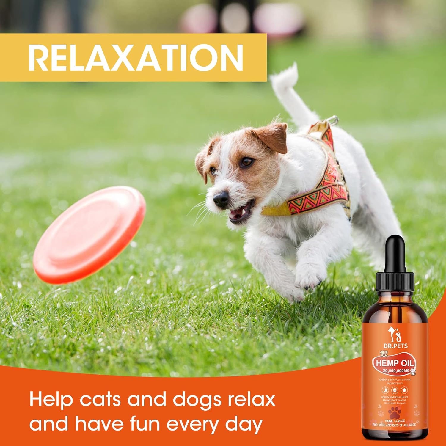 Max Potency Hemp Oil for Dogs & Cats - Help Anxiety Stress Pain Inflammation Arthritis Aggressive Relax Sleep Allergies Seizures Relief - Treats Chews Joint & Hip - Organic Pet Calming Drops - Non-GMO : Pet Supplies