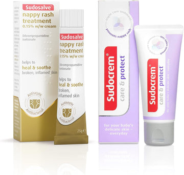 Sudocrem Sudosalve Nappy Rash Bundle | New From | Includes 1X 25G Sudosalve Nappy Rash Treatment Cream And 1X 30G Care & Protect