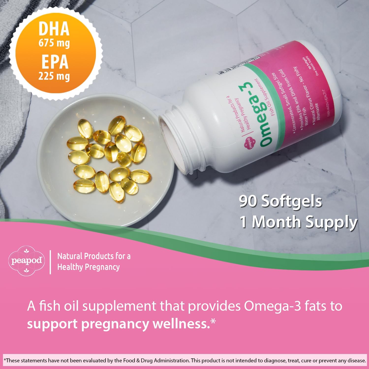 Peapod Omega-3 Premium Icelandic Fish Oil Supplement for Healthy Pregn