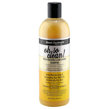 Aunt Jackie'S Curls And Coils Oh So Clean Deep Moisturizing And Softening Hair Shampoo For Natural Curls, Coils And Waves, Enriched Shea Butter, 16 Oz