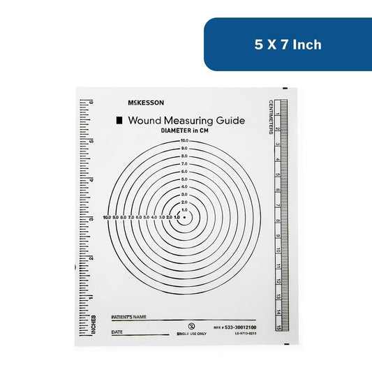 Mckesson Wound Measuring Guide, Non-Sterile, Clear Plastic, 5 In X 7 In, 100 Count