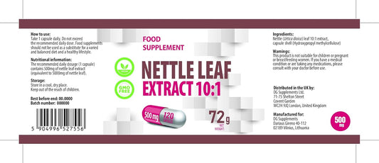 Hepatica Stinging Nettle Leaf 5,000Mg | 10:1 Extract (500Mg) | 120 Vegan Capsules | High Strength Allergy, Prostate & Joint Support | 3Rd Party Lab Tested