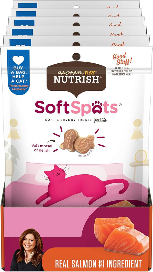 Rachael Ray Nutrish Soft Spots Cat Treats, Salmon, 5.7 Ounces (Pack Of 6)