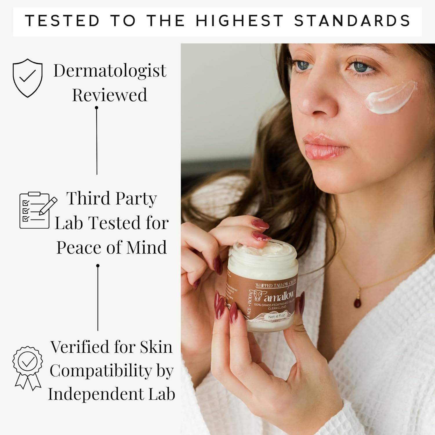 Amallow 100% Grass Fed Beef Tallow For Skin Care - Face + Body - Whipped Moisturizer For Sensitive Skin - Natural Lotion, 4 Fl. Oz. (Unscented) : Beauty & Personal Care