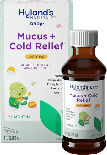 Hyland'S Baby Mucus And Cold Relief, Daytime Baby Medicine, Infant Cold And Cough Remedy, Decongestant, 4 Fluid Ounce