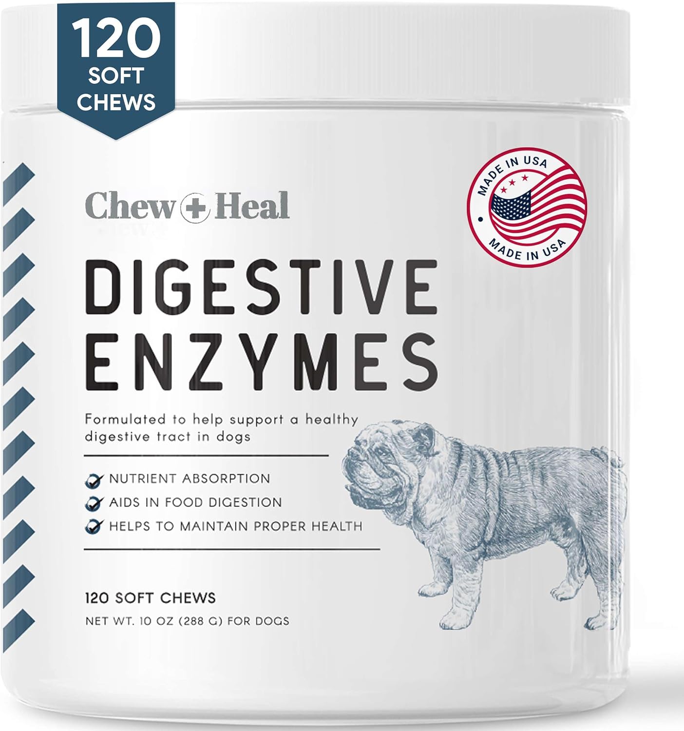 Digestive Enzymes with Probiotics for Dogs - 120 Soft Chews - Supports Healthy Digestive Tract, Helps Nutrient Absorption, Food Digestion, and Health Maintenance
