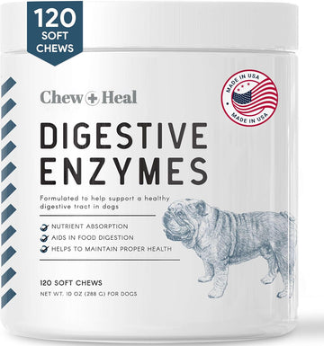 Digestive Enzymes With Probiotics For Dogs - 120 Soft Chews - Supports Healthy Digestive Tract, Helps Nutrient Absorption, Food Digestion, And Health Maintenance