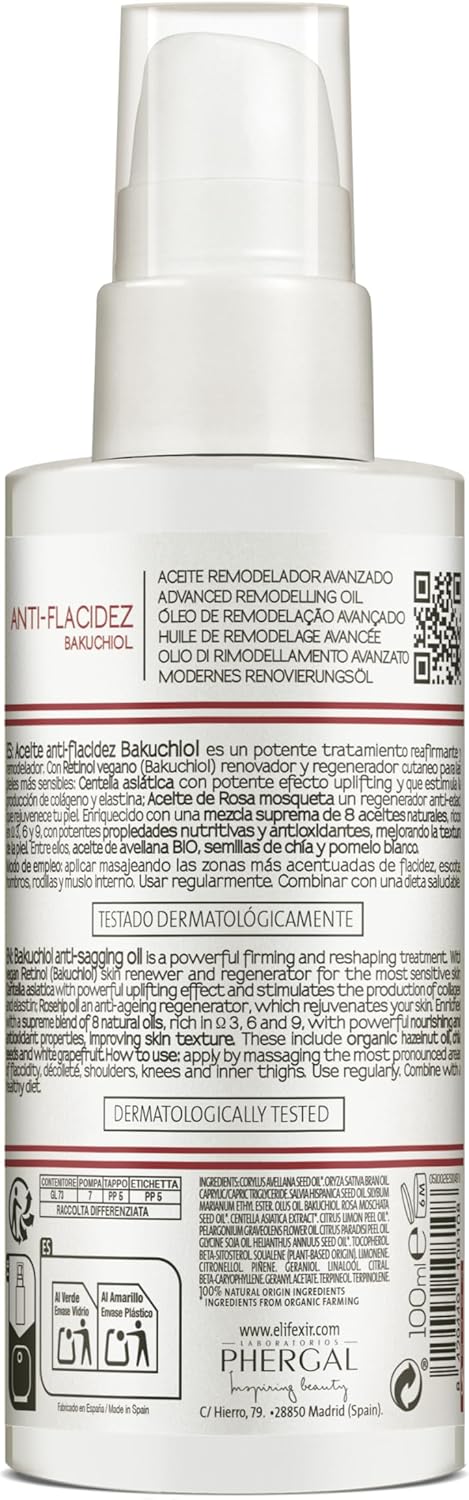 Elifexir Anti-Wrinkle Oil With Bakuchiol | Firms, Regenerates, Hydrates And Provides Elasticity | With Bakuchiol, Centella Asiatica And Organic Rosehip | Suitable For Pregnant Women | 100 Ml