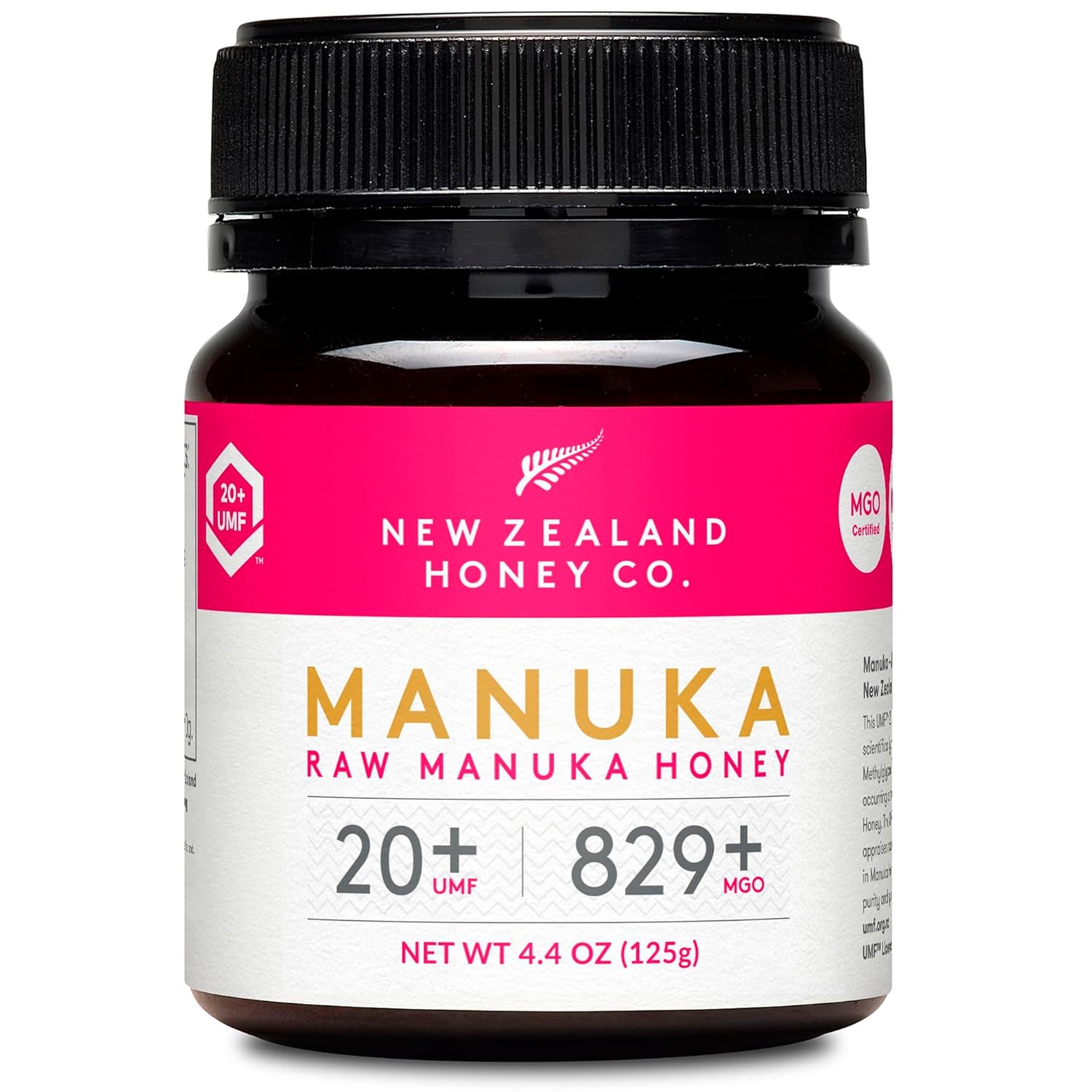 New Zealand Honey Co. Raw Manuka Honey Umf 20+ / Mgo 829+ | Umf Certified | 4.4Oz | Raw Honey