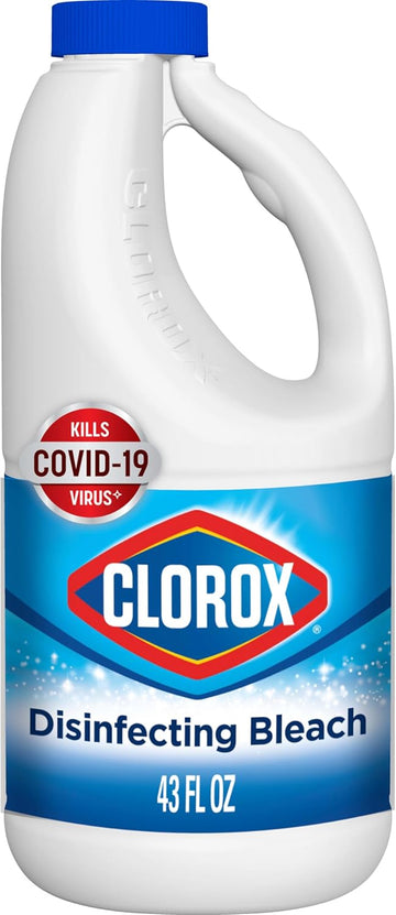 Clorox Disinfecting Bleach, Concentrated Formula, Regular - 43 Ounce Bottle (Package May Vary)