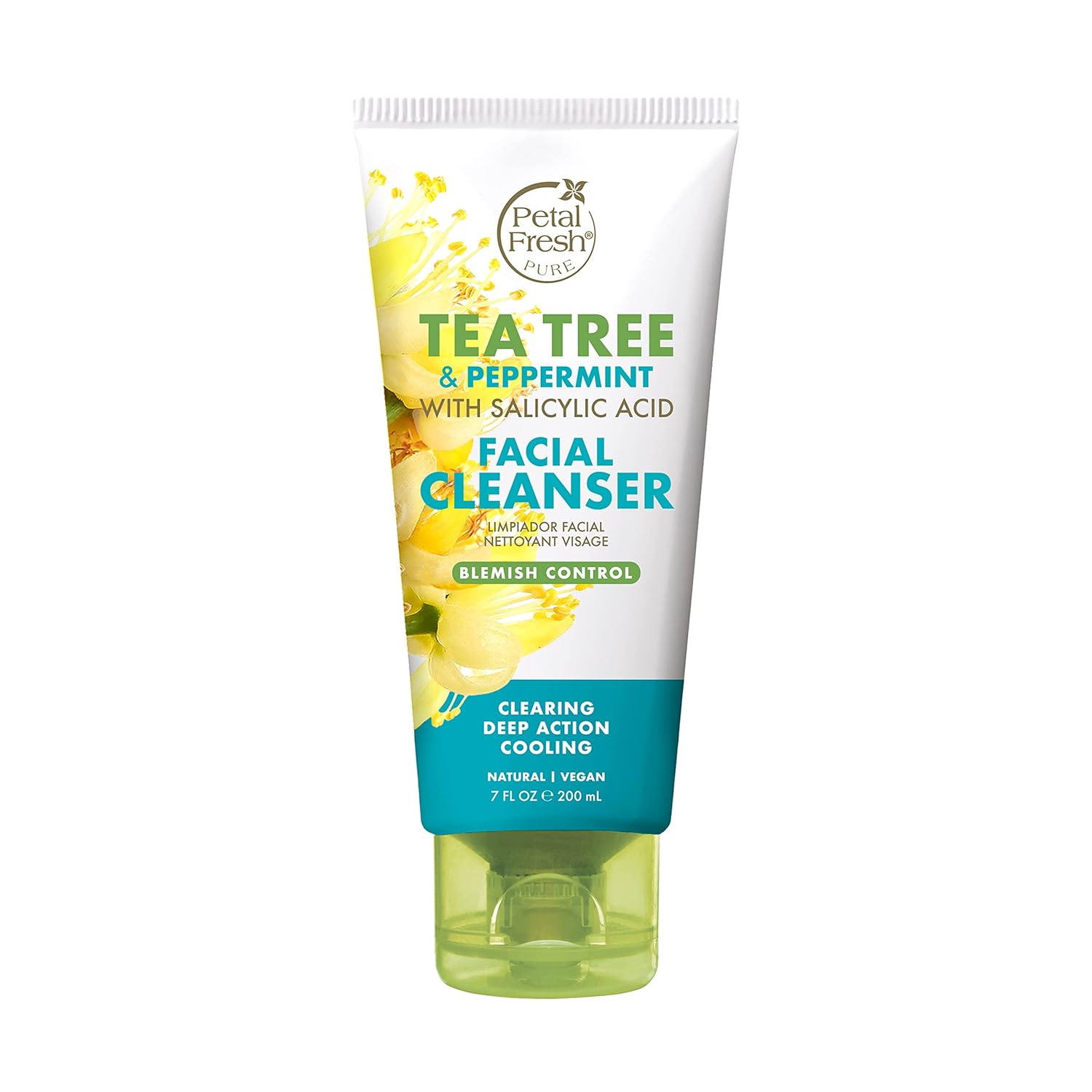 Petal Fresh Tea Tree & Peppermint Facial Cleanser, Blemish Control, Clean Skincare, Daily Facial Cleanser, Vegan and Cruelty Free, 5 oz