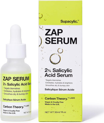 Carbon Theory Supacylic Face Serum - Serum - Targets Blemishes, Dry Skin - Spot Treatment & Blemish Treatment - Vegan Facial Exfoliator Serum - 30Ml