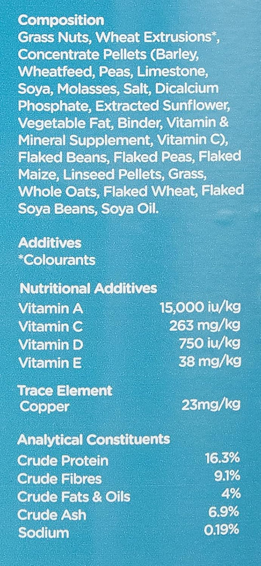 Extra Select Guinea Pig Food - Dry Muesli Mix with Concentrate Pellets, Flaked Maize, Grass Hay, Pea Flakes for Guinea Pigs with Vitamin C- Small Pet Feed - 5 Litre Tub?01DGP5