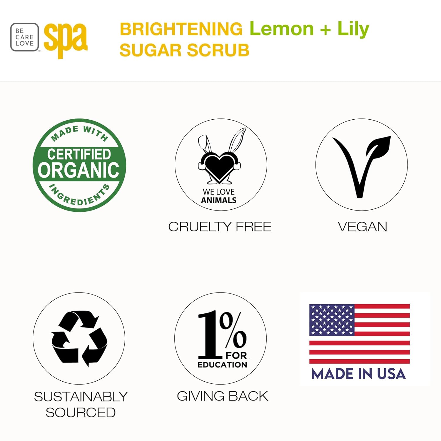 Bcl Spa Sugar Scrub For Deep Hydration & Exfoliation With Certified Organic Ingredients For Professional And Home Use (16 Oz, Lemon And Lily) : Beauty & Personal Care