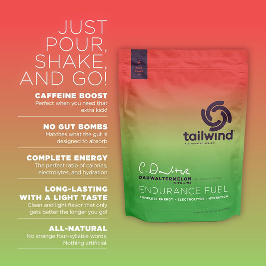 Tailwind Nutrition Endurance Fuel, Sports Drink Powder Mix With Electrolytes, Non-Gmo, Free Of Soy, Dairy, And Gluten, Vegan-Friendly, Dauwaltermelon, 50 Servings