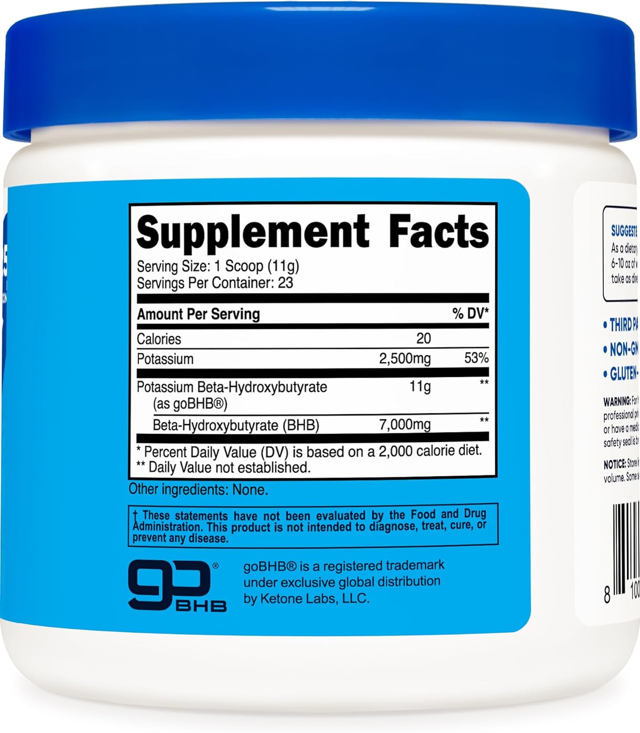 Nutricost Potassium BHB Salts, Exogenous Ketone Supplement, 6.4g Beta-