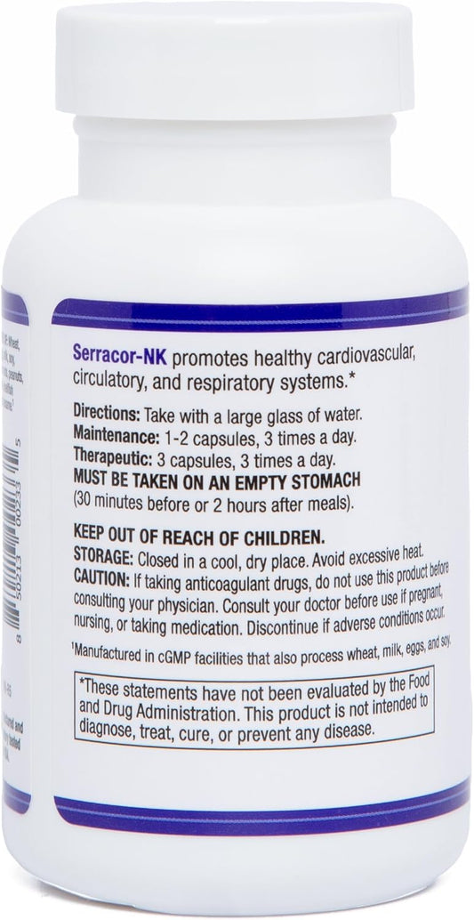 Ast Enzymes Serracor-Nk –Proteolytic Systemic Enzyme Formula – Contains Acid-Resistant Serrapeptase And Acid-Resistant Nattokinase – 90 Vegetarian Capsules