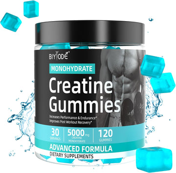 Creatine Monohydrate Gummies 1250Mg Per Gummies For Men Women Growth Muscle Enhance Workout Recovery Low Calorie 120 Gummies 30 Day Supply