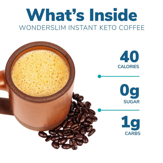 Wonderslim Instant Keto Coffee Mix with Cream, 100% Arabica coffee with MCT Oil (7ct)