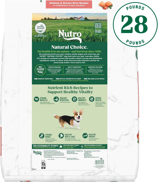 Nutro Natural Choice Small Bites Adult Dry Dog Food, Salmon & Brown Rice Recipe, 28 Lb. Bag