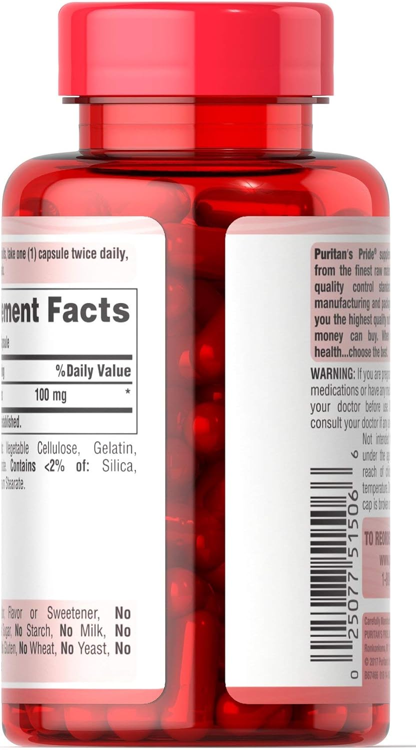 Puritan's Pride Raspberry Ketones 100 mg-120 Rapid Release Capsules