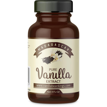 Pure Vanilla Extract - Made With Bourbon Madagascar Vanilla Beans - 4 Fl Oz – For Baking, Desserts, Home Cooking And Chefs