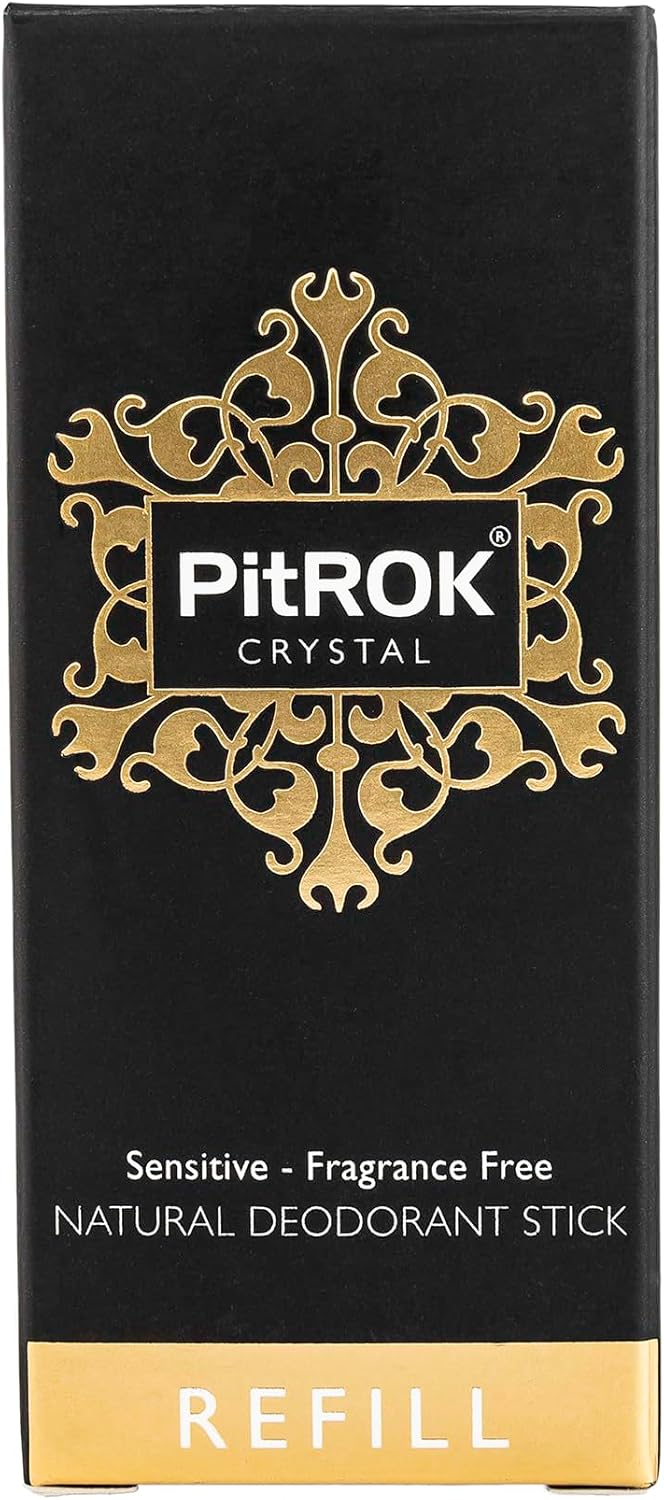 Pitrok Crystal Natural Deodorant Stick 1X100G - Cardboard Tube 'Push-Up' Format. Ready To Use Or Use To Refill Your Pitrok Original Holder. Vegan, Cruelty Free, Fragrance Free