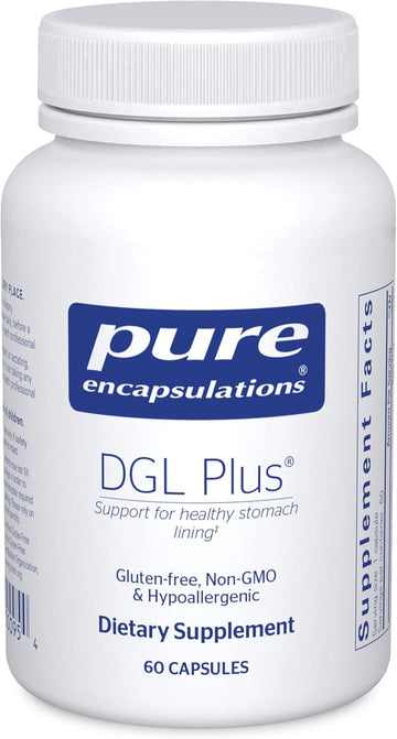 Pure Encapsulations Dgl Plus - Gut Health Supplements For Men & Women - With Marshmallow Root, Aloe Vera Extract & More - Non-Gmo & Vegan - 60 Capsules