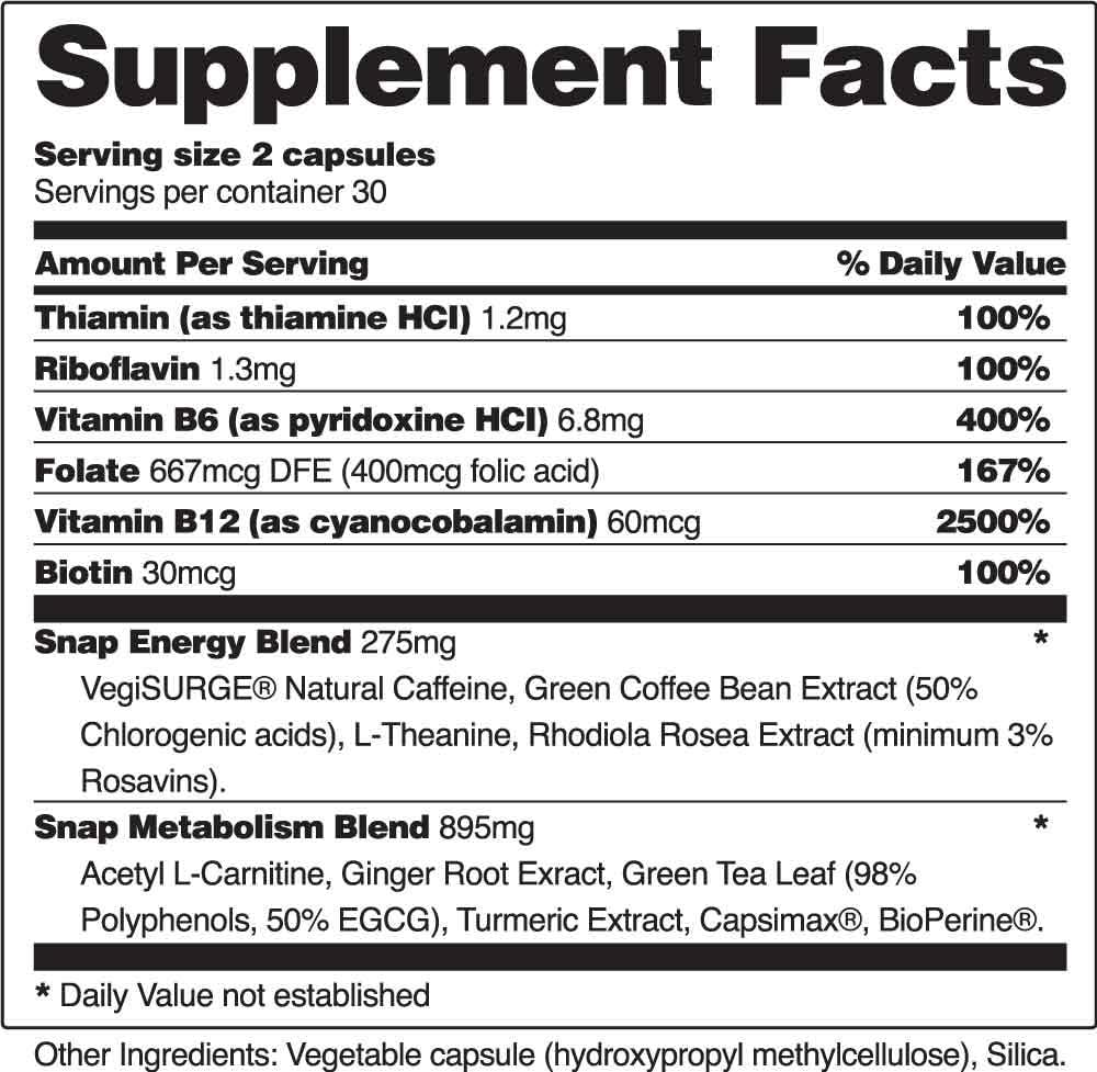 Metabolism and Natural Energy Supplements for Fatigue, Stress Relief, Energy Booster & Better Mood, Energy Pills for Women & Men, Ginger, Turmeric, Rhodiola Rosea, 60 Capsules : Health & Household