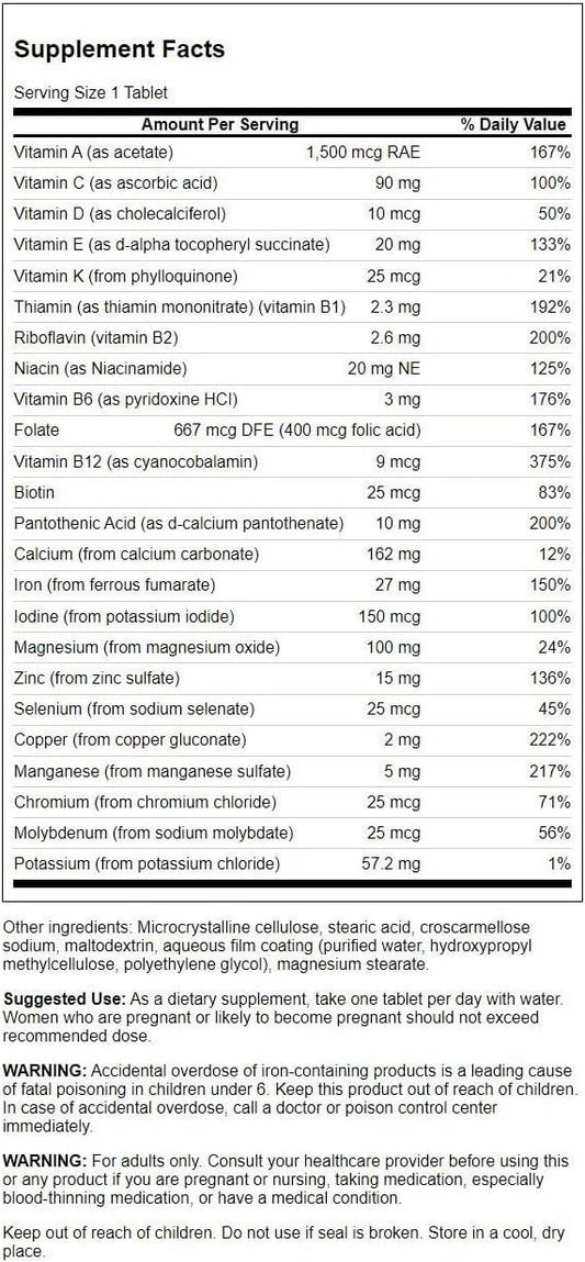 Swanson Century Formula Multivitamin With Iron 130 Tabs