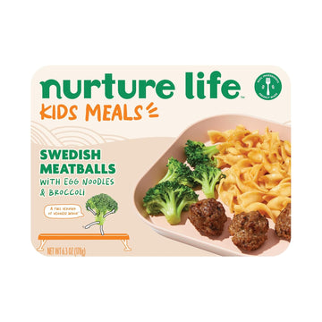 Nurture Life Kids Meals, Swedish Meatballs, Healthy Toddler & Kid Food, Freshly Cooked, Made To Order, Ships In Refrigerated Box, Nutritious Toddler Meals, Ready To Eat School Lunch, Organic Focus
