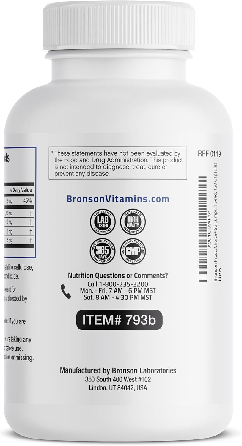 Bronson Prostate Health Support Supplement 120 Capsules : Health & Household