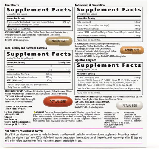 Gnc Women'S Whole Body Vitapak | 7 Step Multivitamin System For Optimal Health | Contains Omega-3, Calcium And Gla For Hair, Skin And Nails | 30 Count