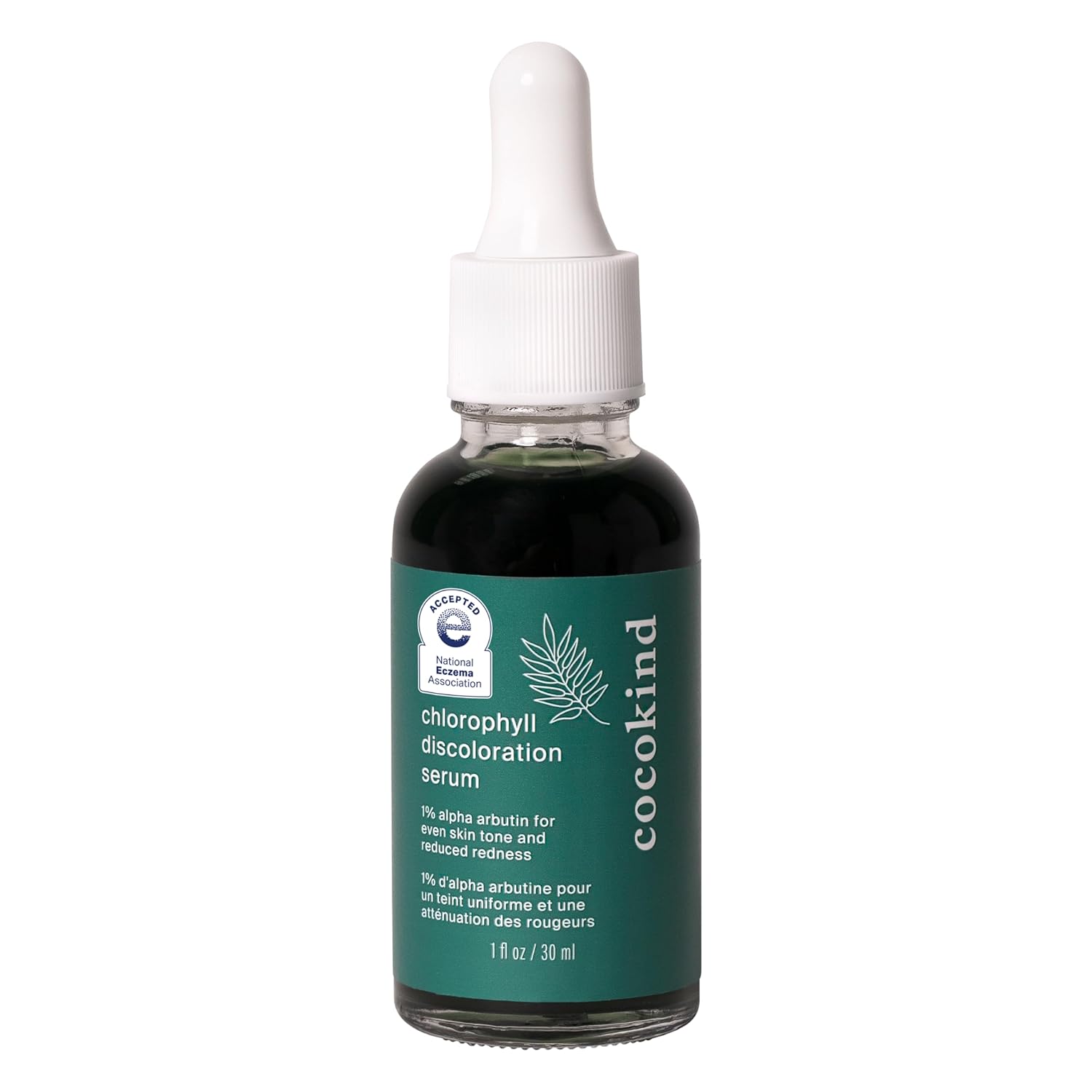 Cocokind Chlorophyll Discoloration Serum, Sensitive Skin Friendly Spot Fading Serum To Target Spots, Uneven Tone, And Redness, 1 Fl Oz